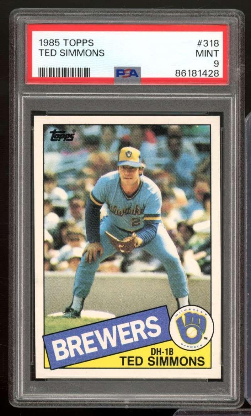 Ted Simmons Card 1985 Topps #318 PSA 9 - Slabbed Baseball Cards