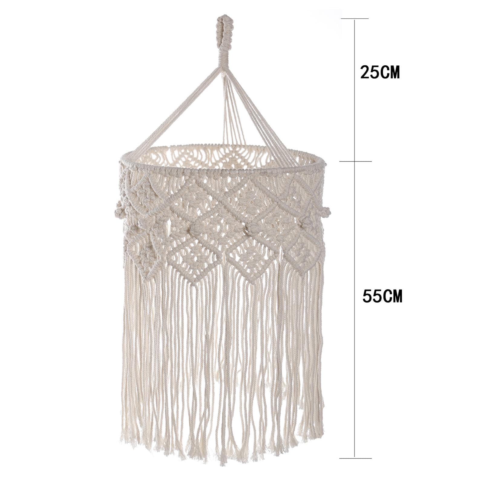 Paralume in macramè da Appendere, Soluzione Fai-da-Te per Sostituire L'illuminazione, Tessuto a Mano, per Camera da Letto, Stile b