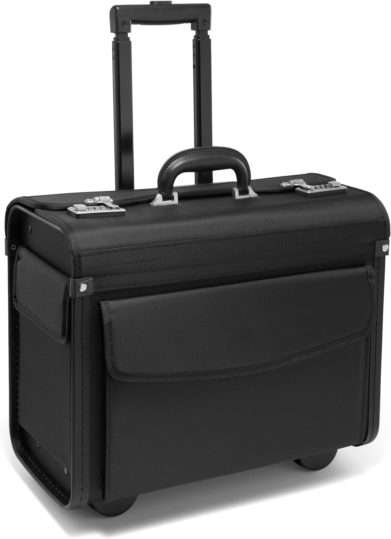 Wheeled Catalog Pilot Case Business 16" Laptop 1680D Nylon Flight Briefcase Bag