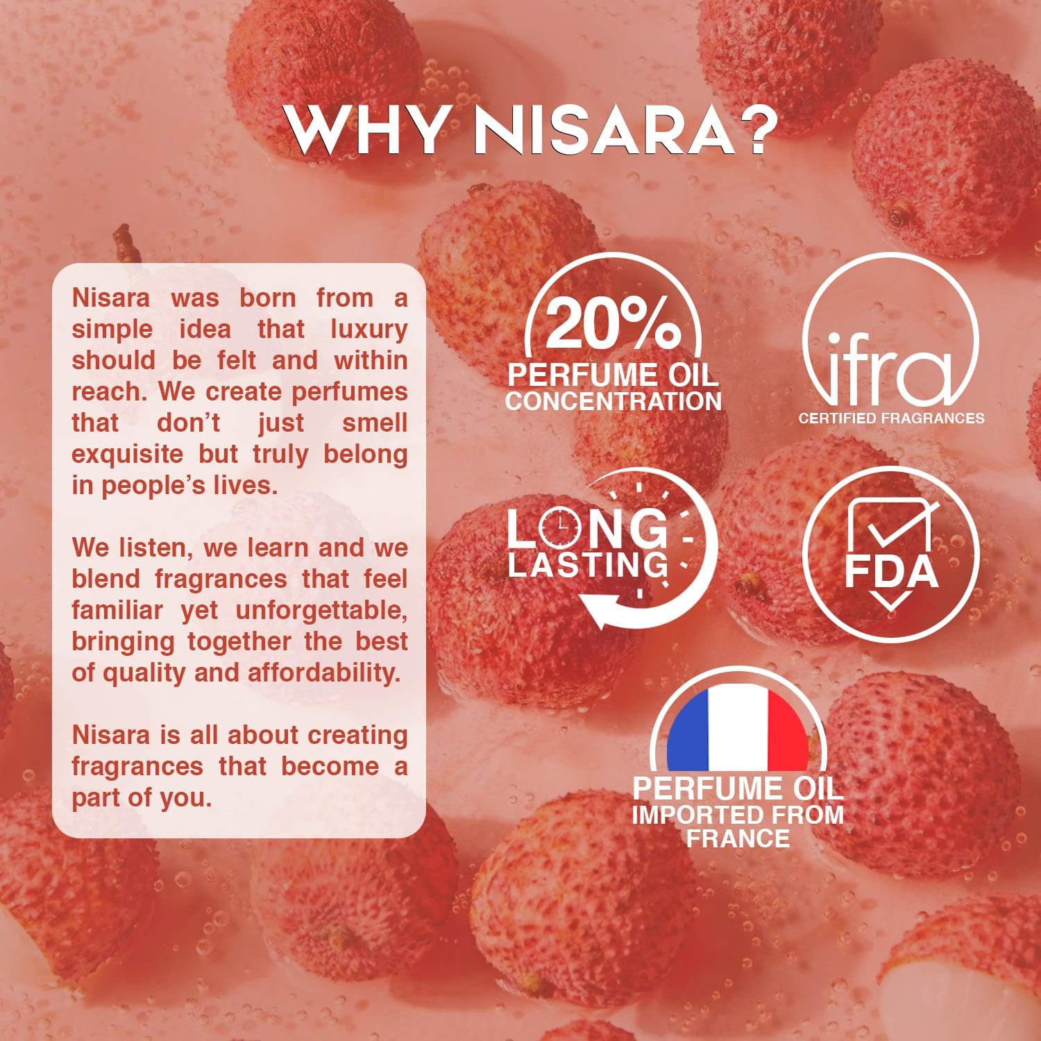 Nisara Exotic Lychee Gourmet EDP Perfume for Women,100 ml| Premium Long Lasting Eau De Parfum | Fruity & Caramel Fragrance with Apple, Lychee, Caramel Notes for Her 1