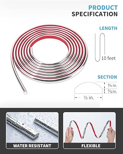 Vista 46 de Art3d - Revestimiento autoadhesivo de 10 pies para decoración de esquinas, despegar y pegar recortes en los bordes de los azulejos protectores