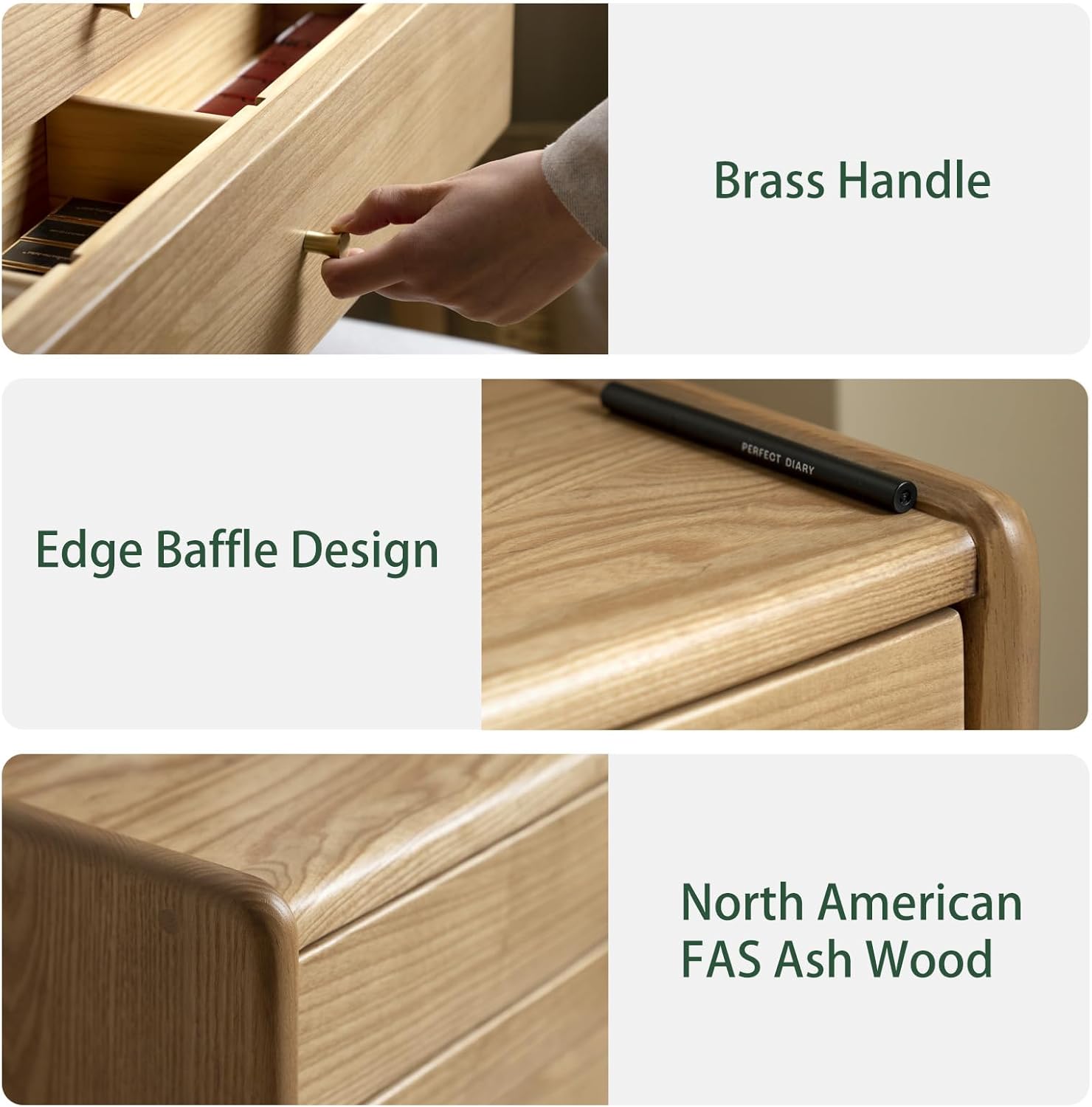 Small Vanity Desk, Solid Wood Dressing Table with Drawer Divider, Study Desk and Vanity Desk for Bedroom, 18" D x 31" W x 32" H