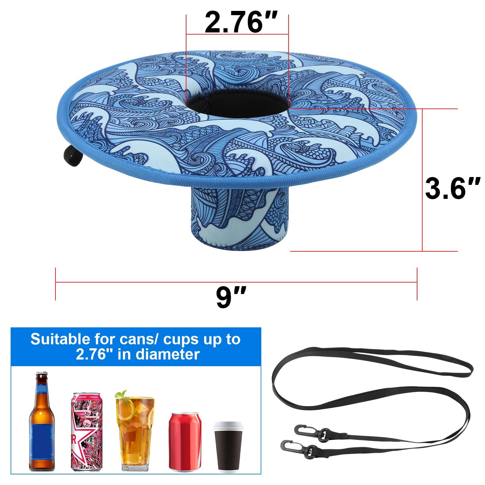 Bandeja Flotante para Piscina Neopreno Soporte Bebidas Latas Cerveza Flotadores Pool Float Posavasos Piscina Mesa Portavasos Accesorios para Adulto Fiestas de Piscina de Verano