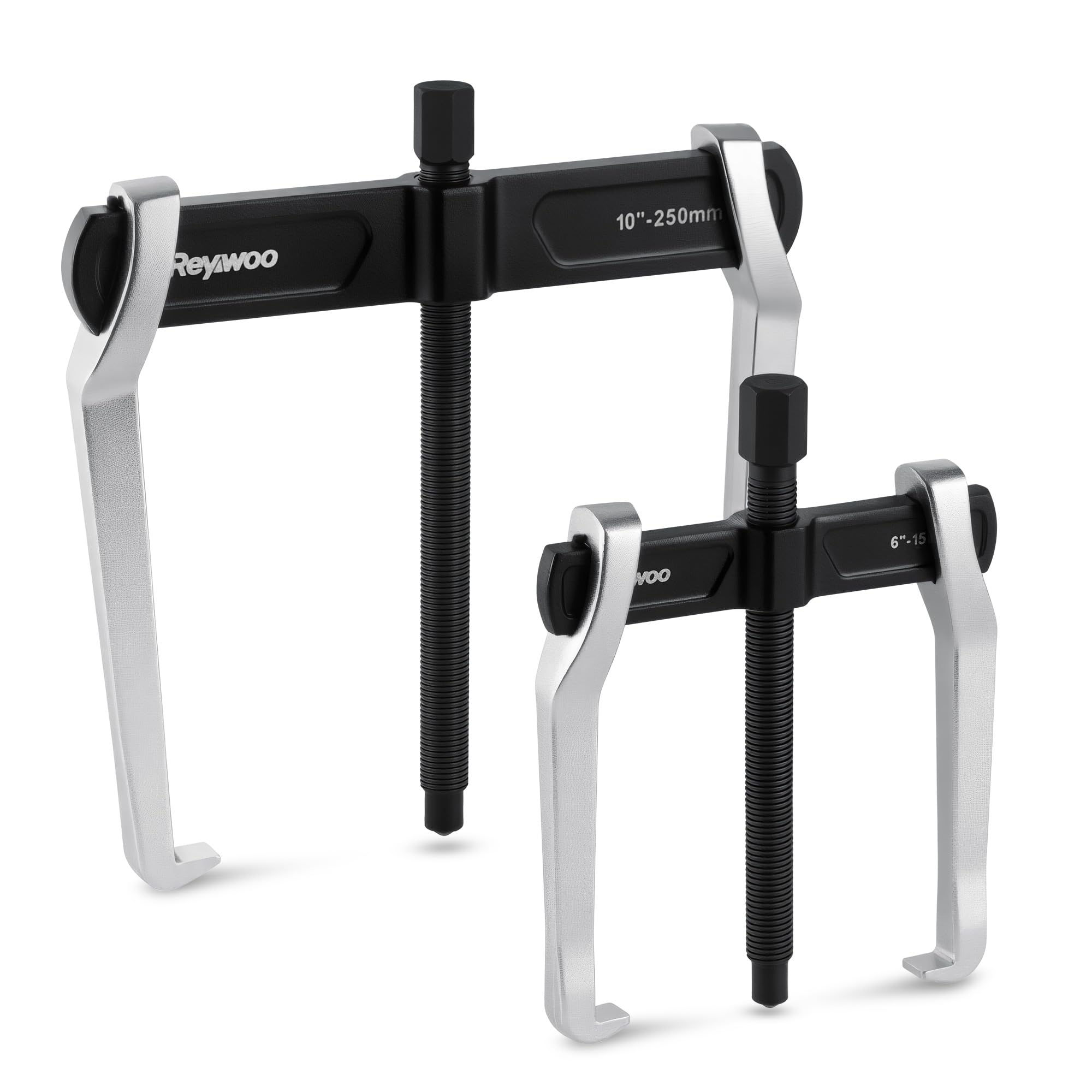 Reywoo Juego de extractor de engranajes y rodamientos de 2 mordazas de 6 pulgadas, 10 pulgadas, herramienta ajustable de acero CR-V con mandíbulas reversibles para tracción interna externa, elimina