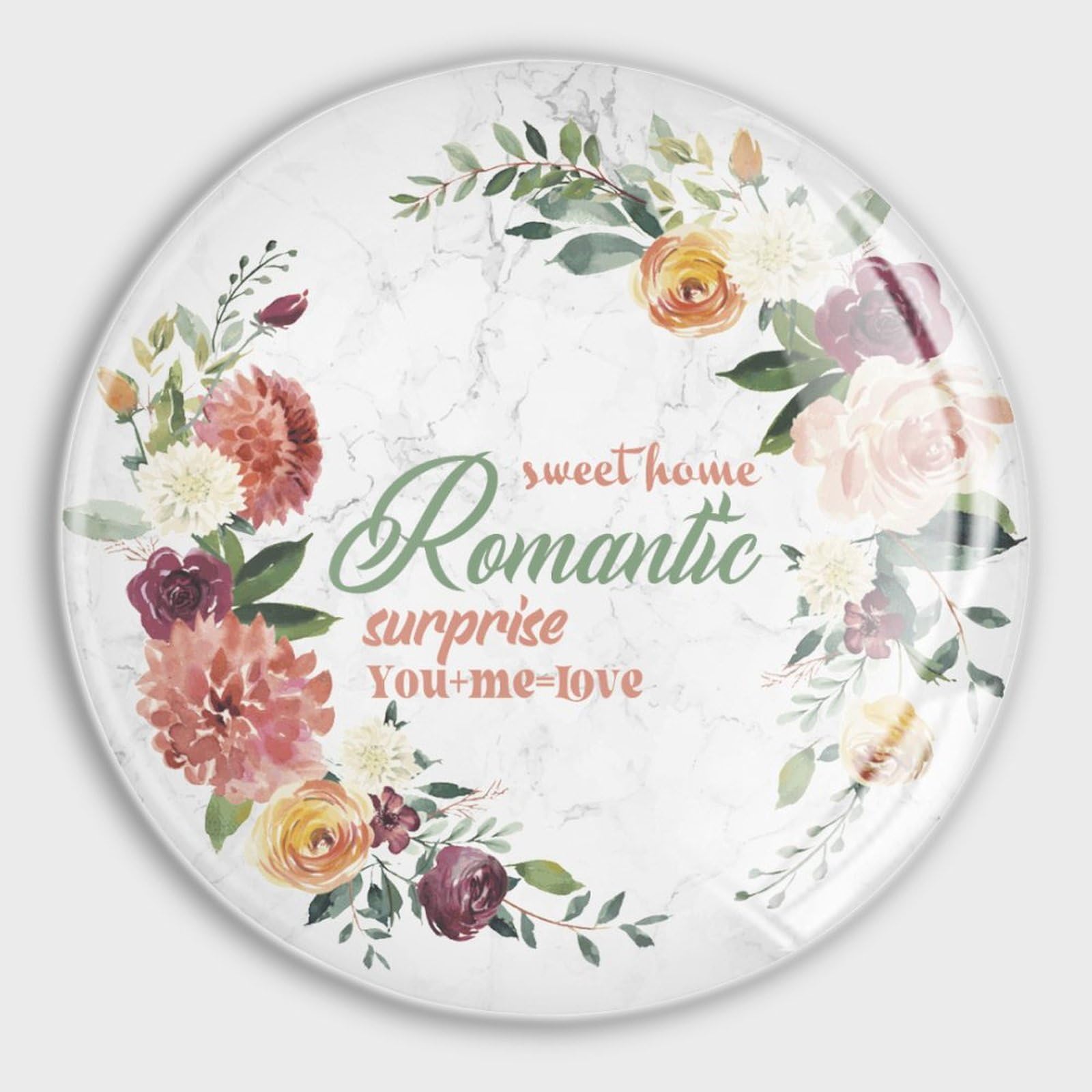 Aimants de réfrigérateur fleuris en verre pour tableau blanc lot de 4 rouge