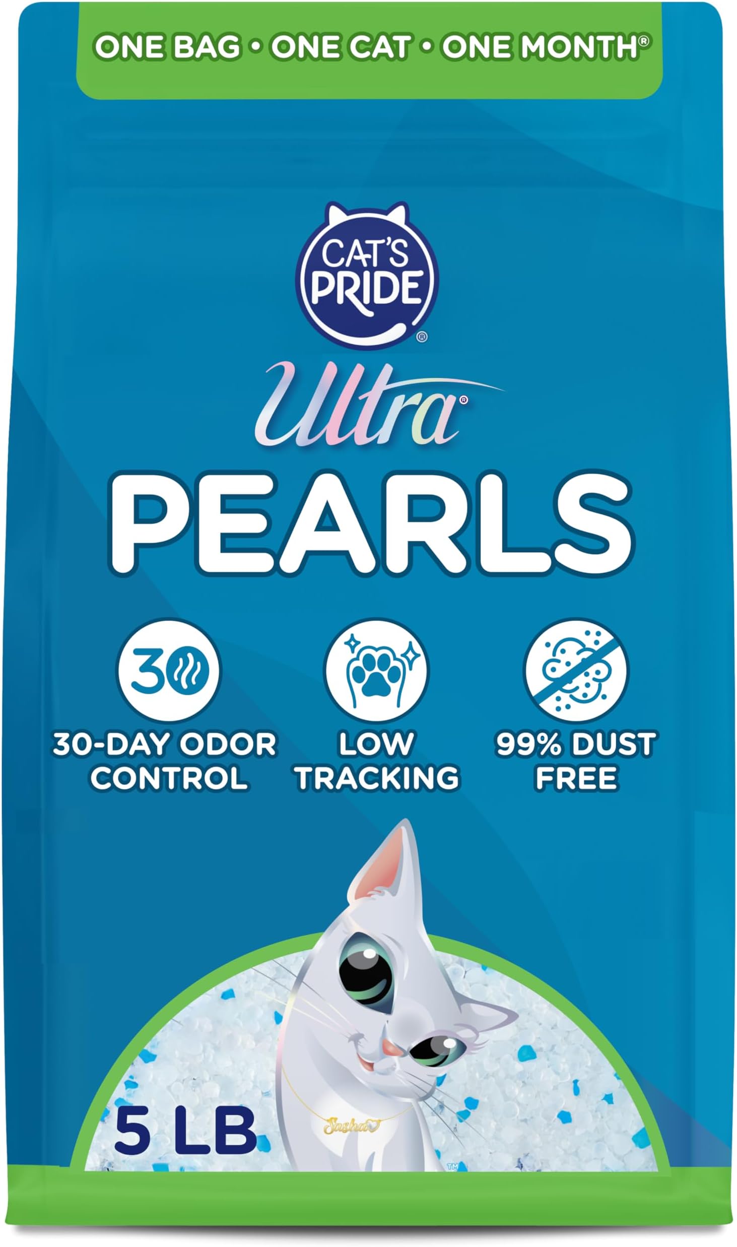 Pearls Cat Litter - 99.9% Dust Free, Low Tracking, Soft on Paws, Fragrance Free - 5 Lbs.