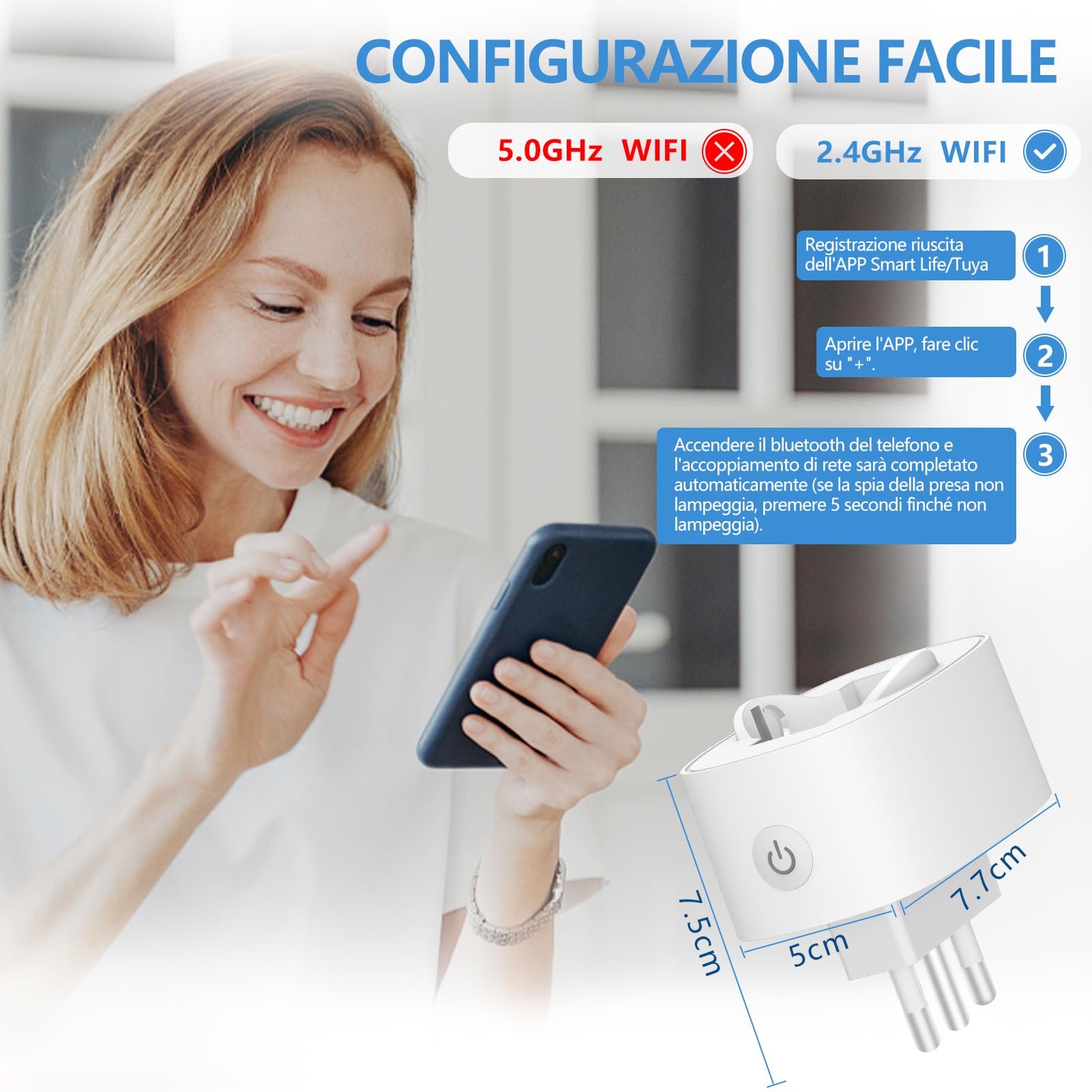 Presa Smart WiFi SURFOU 16A | Compatibile Con Alexa E Google Home | Misuratore Di Consumo | Timer Programmabile - Foto 3