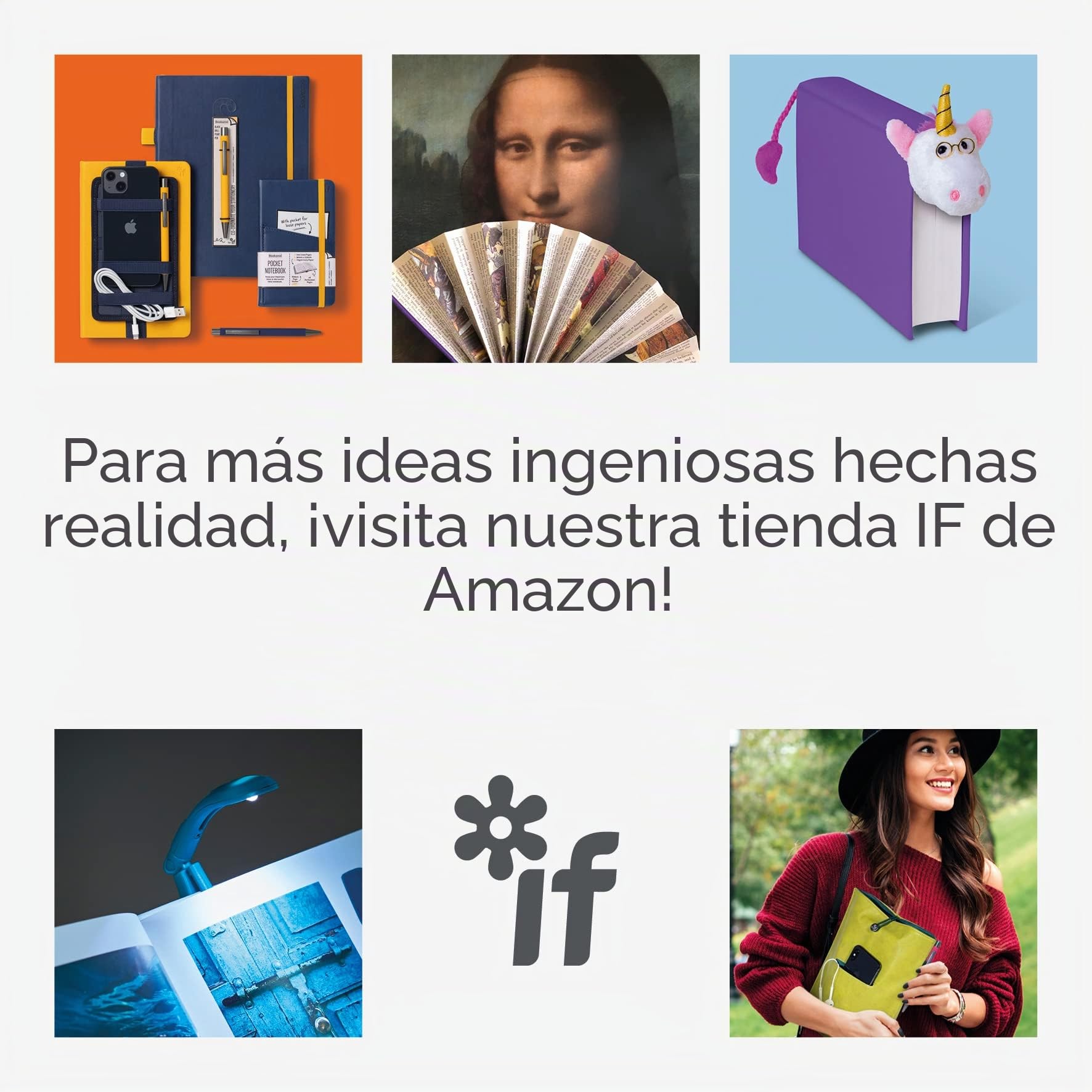 IF Luz de lectura para amantes de los libros, botánica, verde
