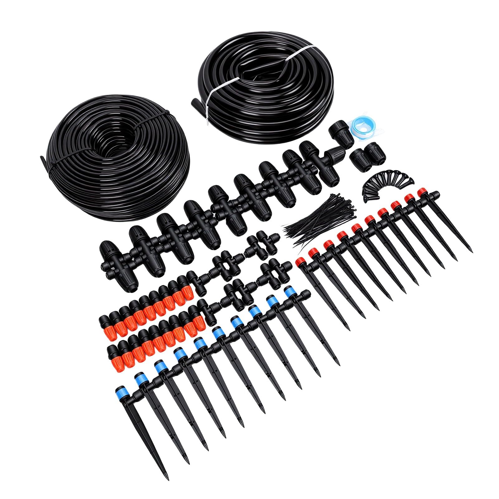 Generic de Riego por Goteo Kit de Riego de Jardín de Conexión Rápida Ajustable para Huertos Domésticos Grandes Verduras Flores 50 Unidades