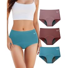 TANSTC Period Underwear Heavy Bleeding Underpants Women Cotton Menstrual Underwear Girls High Waist Periods Menstruation Underwear Women Briefs Pack of 3