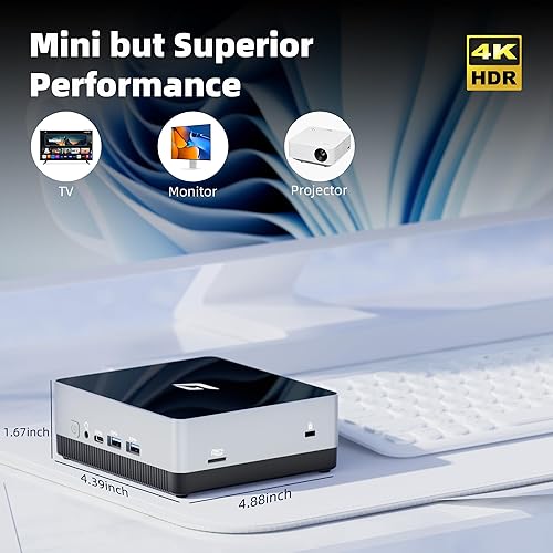 Miniatura 6 de Nano J1 Mini PC Win 11 Pro, Intel N5095A Quad-Core (Beat N5105) Hasta 2.9 Ghz, 16 GB de RAM 3200 MHz, Mini computadora PCIe SSD de 2 TB, soporte de
