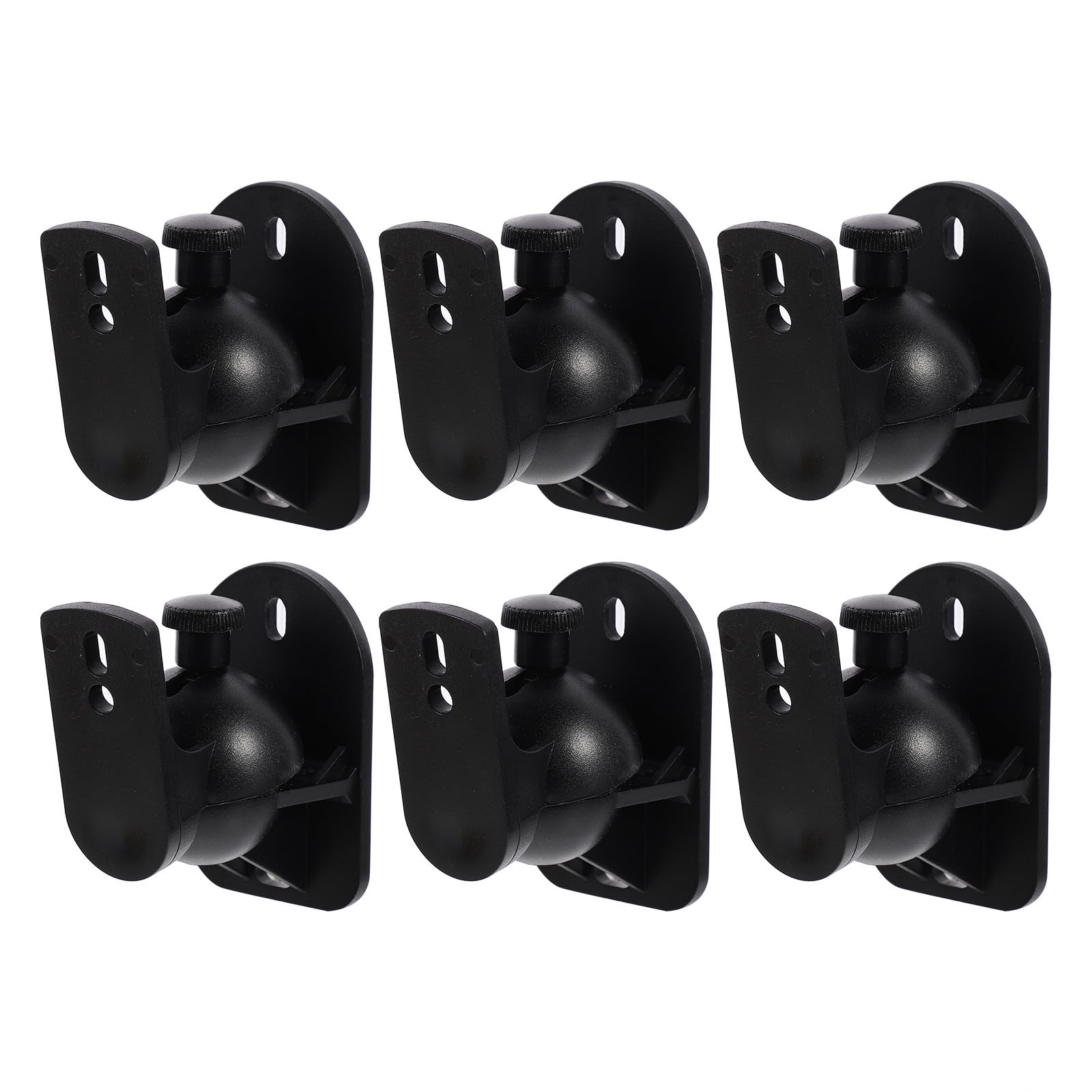 Support Mural pour Haut-parleurs Surround en Abs Robuste, Lot de 6 Sets de Pièces, Inclinaison et Pivot Ajustables, Fixation Murale pour Système Audio Domestique, Usage en Salon