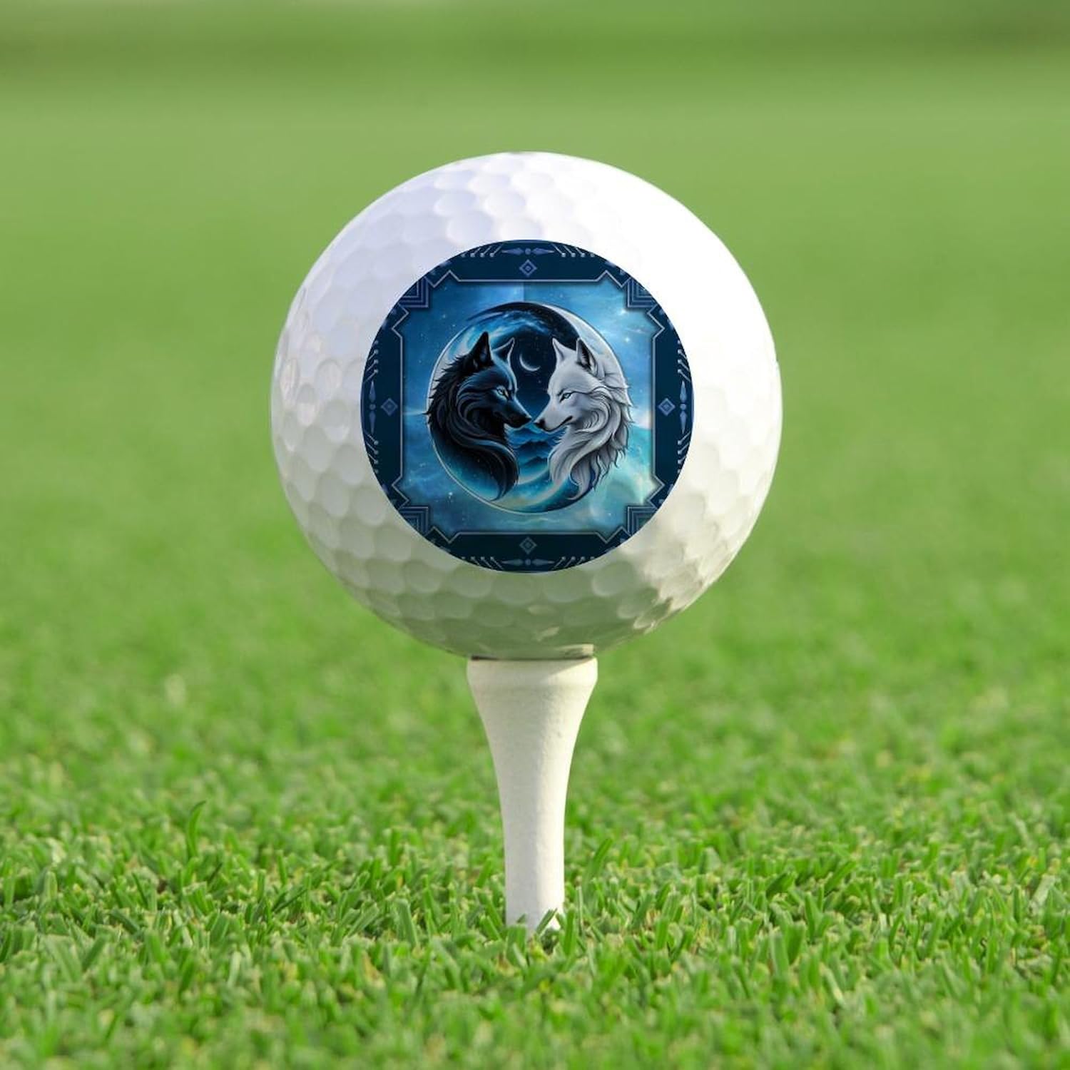 CafePress Two Majestic Wolf Heads Novelty Golf Balls (Pk of 12)
