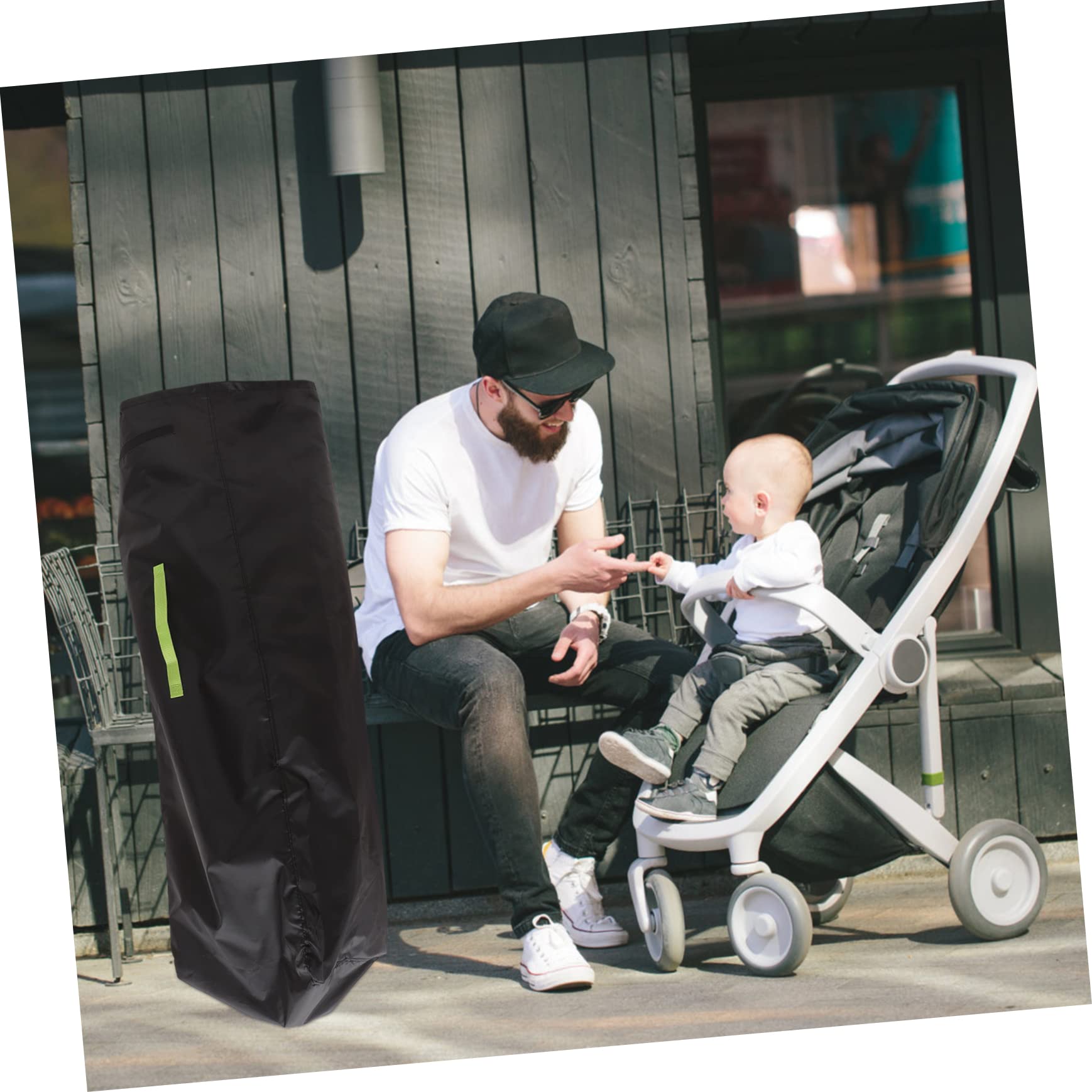 BESTonZON Borsa per Carrozzina Pieghevole per Viaggio e Gate Check | Tessuto Oxford Nero, Protezione Idrorepellente, Accesso Pratico e Trasporto Comodo