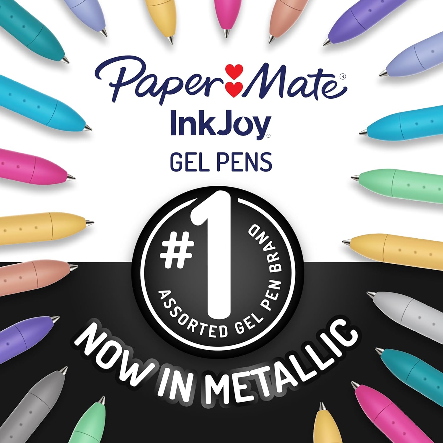 InkJoy l Pens, Metallic, Retractable, Medium Point, Glittery