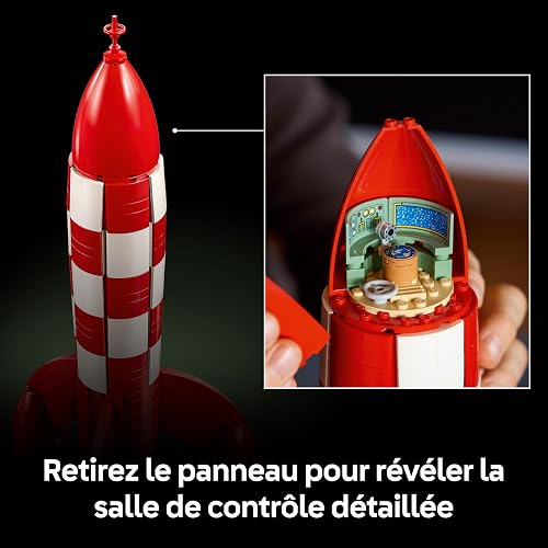 LEGO Ideas Tintin Moon Rocket - Spaceship Model Kit for Adults - Display Set w/ 5 Minifigures & Snowy Dog Figure for DIY Desk Decor - Nostalgic Gift Idea for Comic Book Fans - 21367 - 5