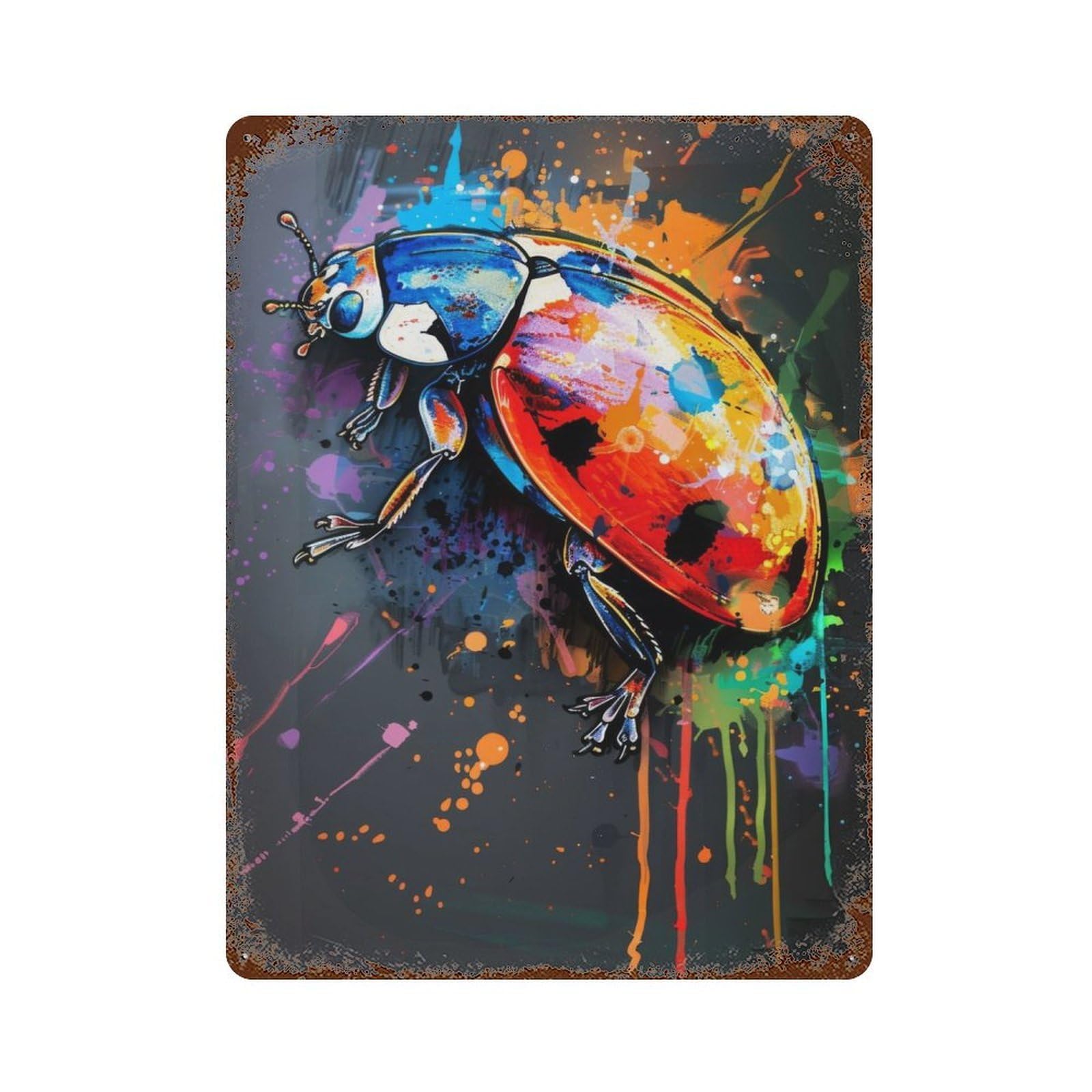 Bug Popart Painting Decorative Tin Sign 15.7"x11.8", for Bistro, Counter And Cafe Decor, Retro Wall Decor