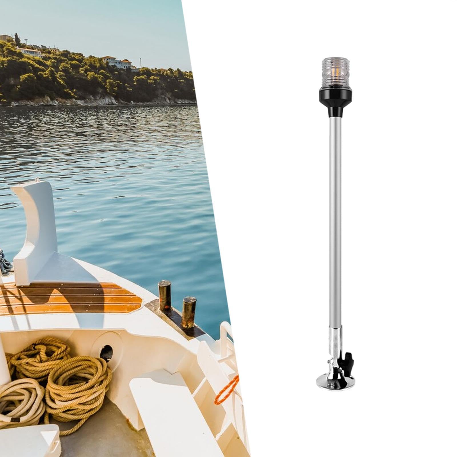 Luce di Navigazione Marina Luce di Poppa per Barche, Resistente al Calore da 3 W, Illuminazione a 360 Gradi Base in Acciaio Inossidabile Luce per