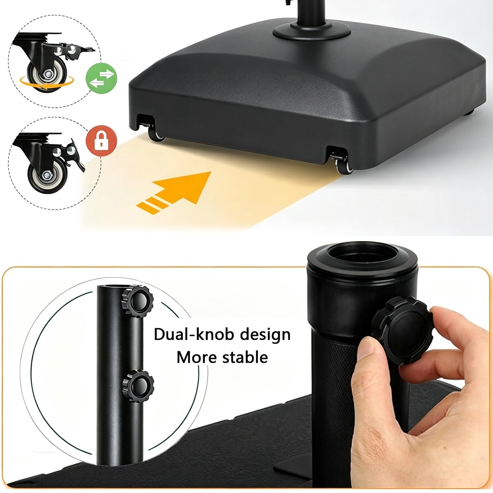 Questa Base per ombrellone con Ruote, Supporto per ombrellone Resistente, Base Quadrata