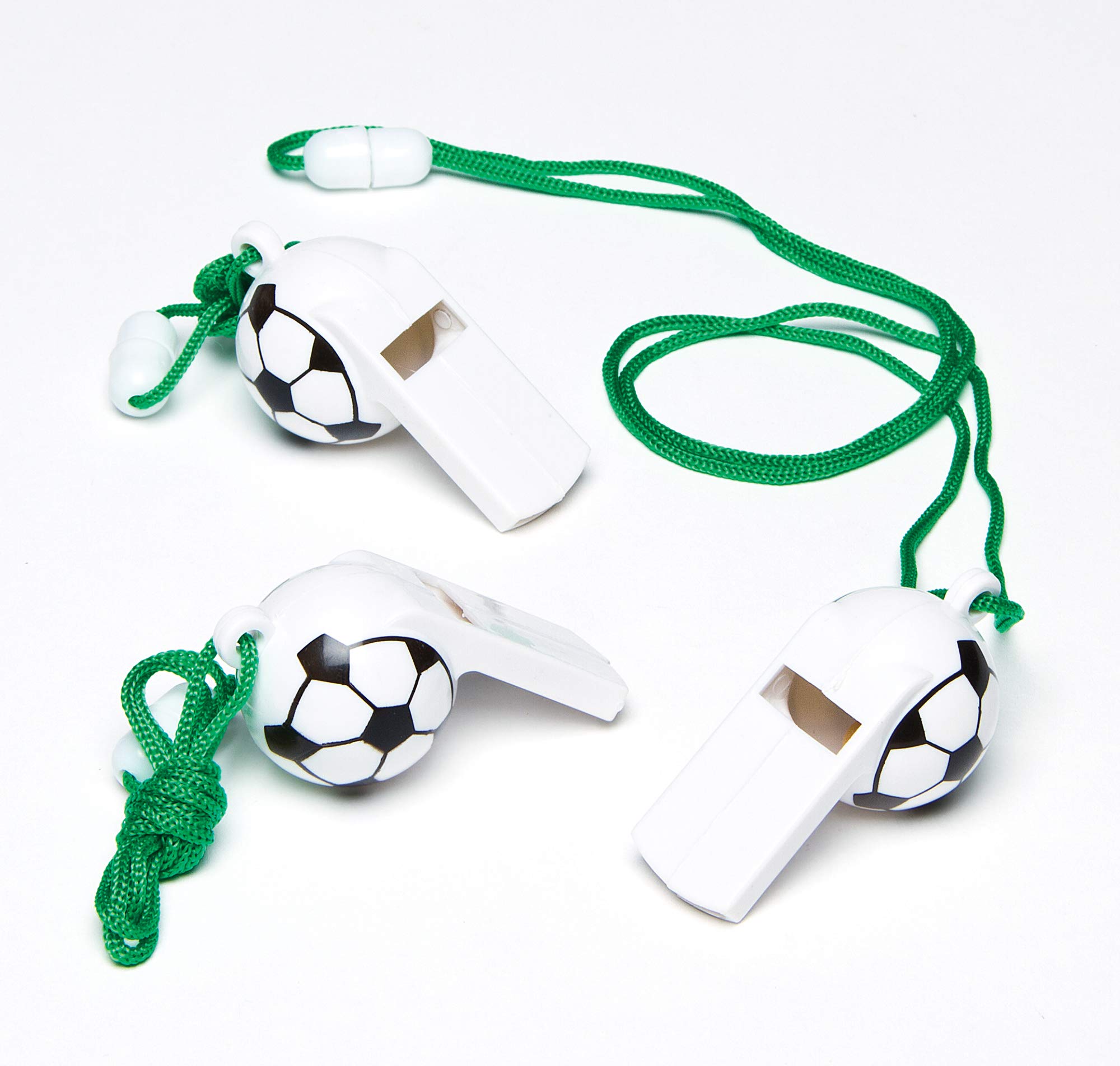 Baker Ross AF325 Football Whistles Perfect Party Bag Filler for Children (Pack of 6), 5cm