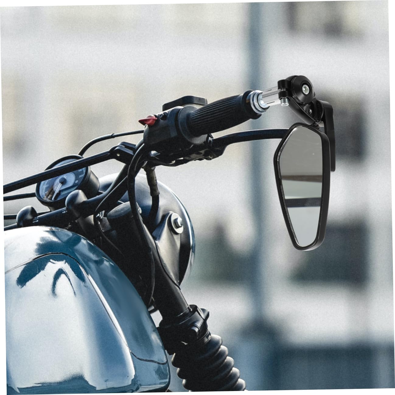 iplusmile Specchietti Moto Bar End in Lega di Alluminio Neri 22mm Set di 2 per Scooter e Naked Retrovisori ad Alta Definizione per Guida Sicura