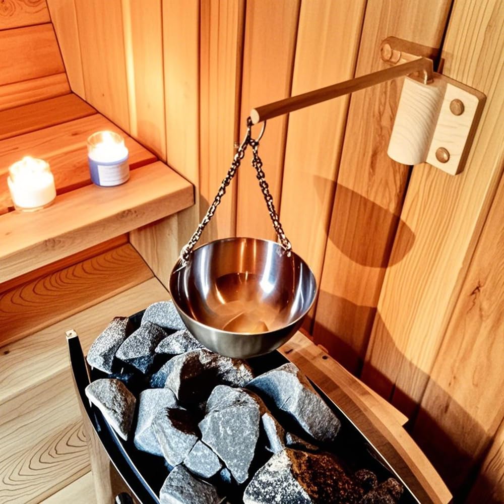 Verdampferschale für die Sauna, Edelstahl Sauna Aromaschale,Sauna Schale aus Speckstein fur Traditionelle Sauna oder Infrarotsauna (Edelstahl)