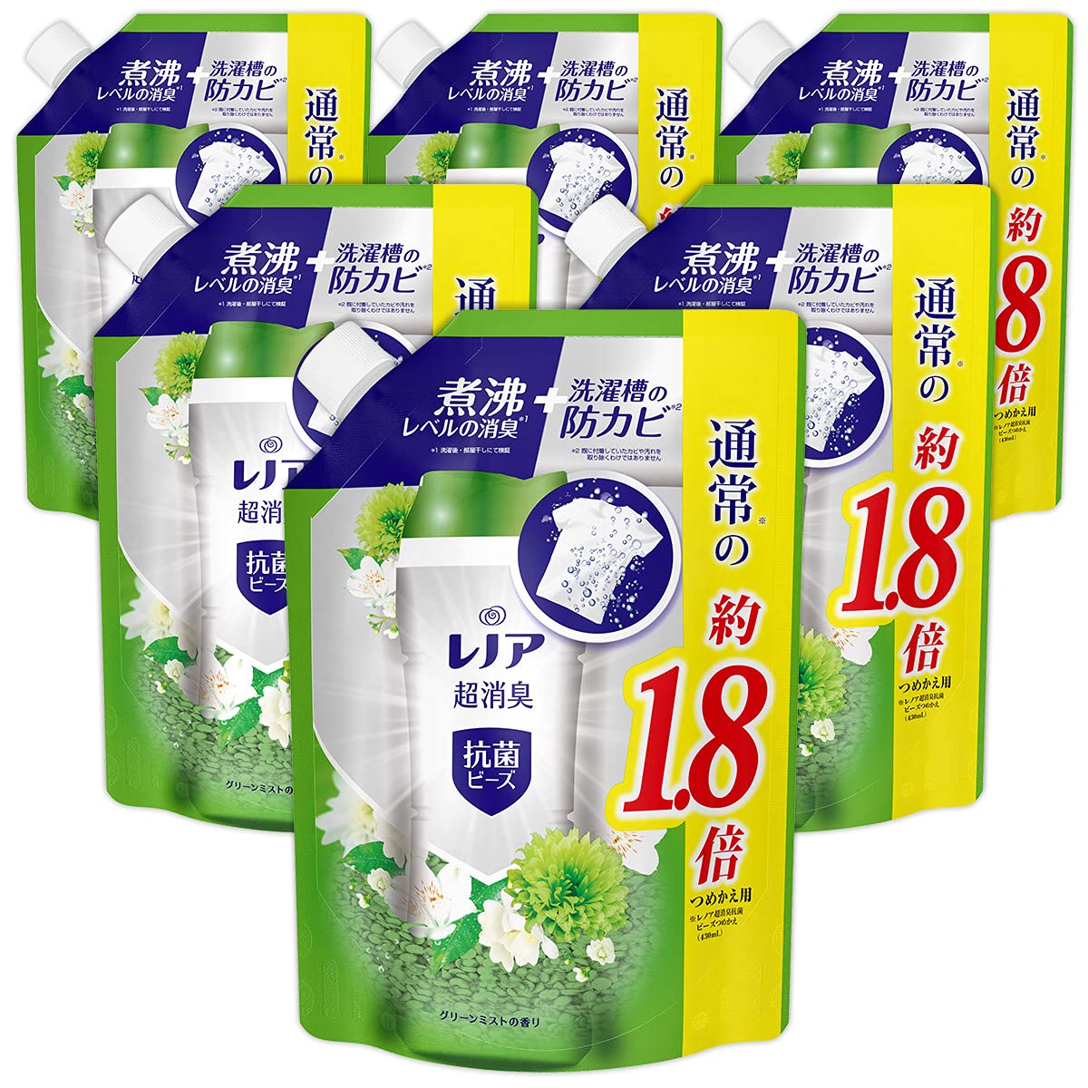 Amazon | 【ケース販売】レノア 超消臭+ 抗菌ビーズ グリーンミスト 