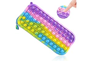 Rainbow Pop It Pencil Case: Back-to-School Essential with Sensory and Storage Magic