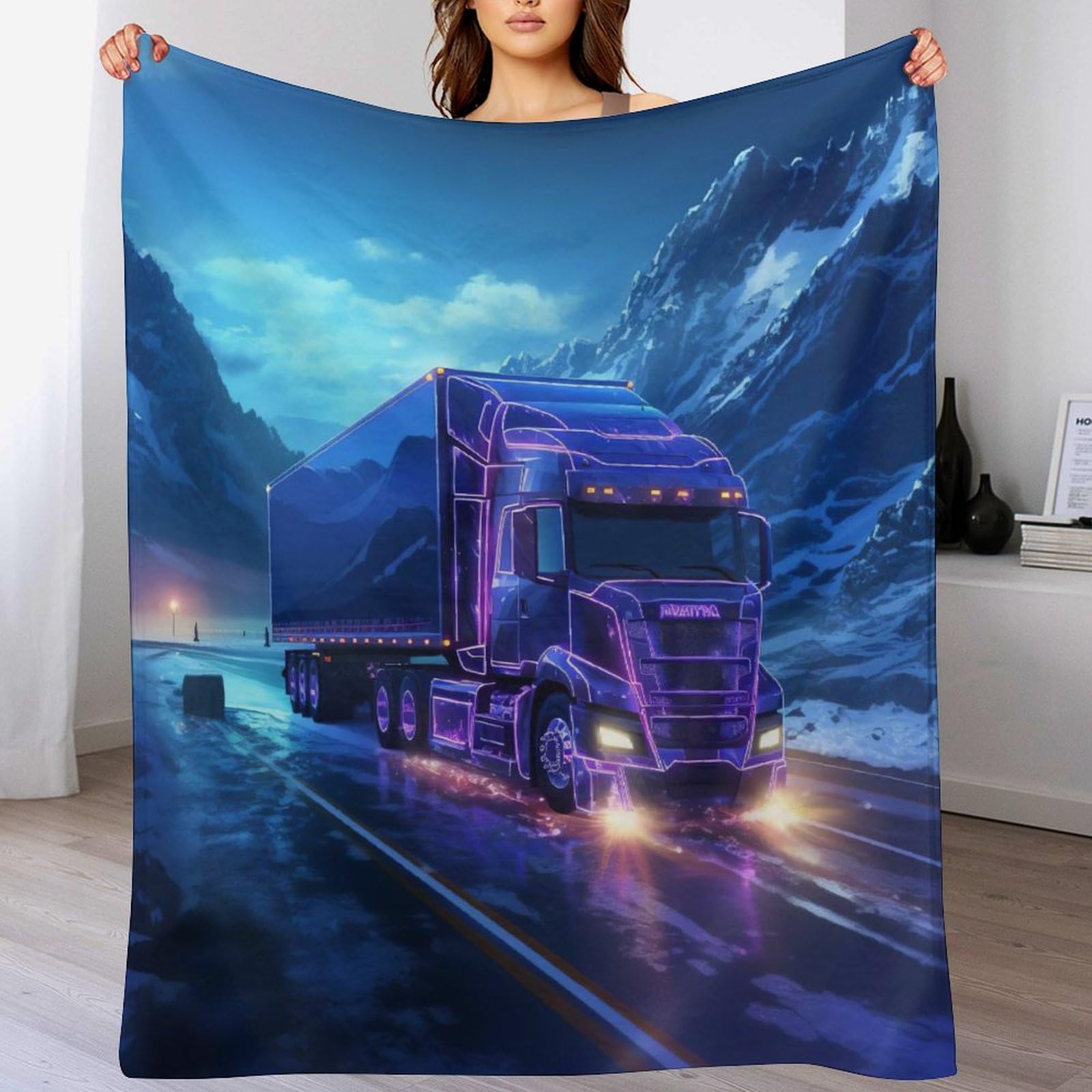Manta de franela para camiones extrasuave para evitar el frío en cama y sofá