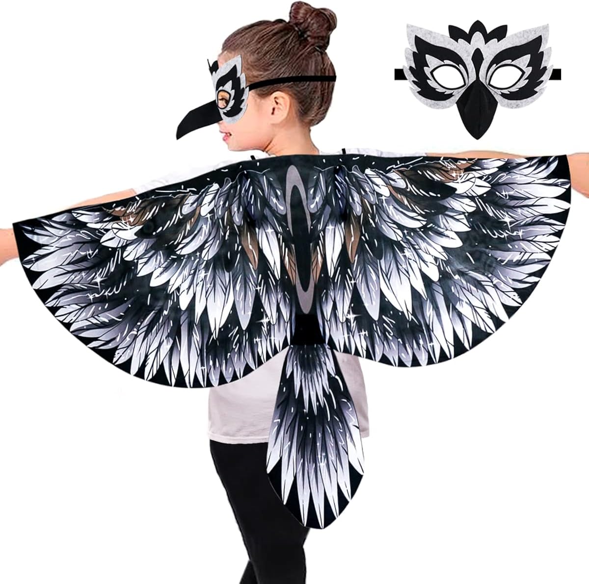 Buy EagleBirdWingsCostume for Kids and Headband Parrot Owl Dress Up Halloween Costumes for