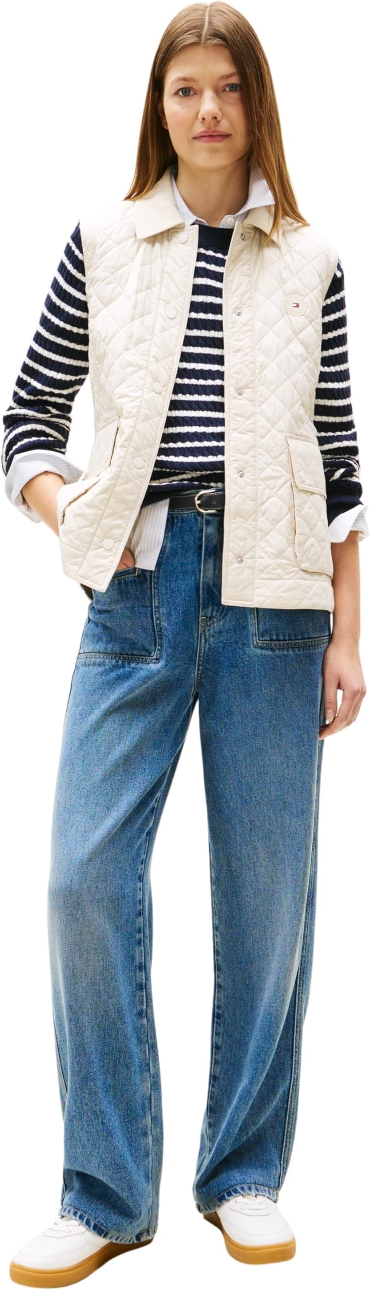 Tommy Hilfiger Padded Nylon Slim Quilted Vest Ww0ww45638 Chaleco Mujer (Pack de 1)