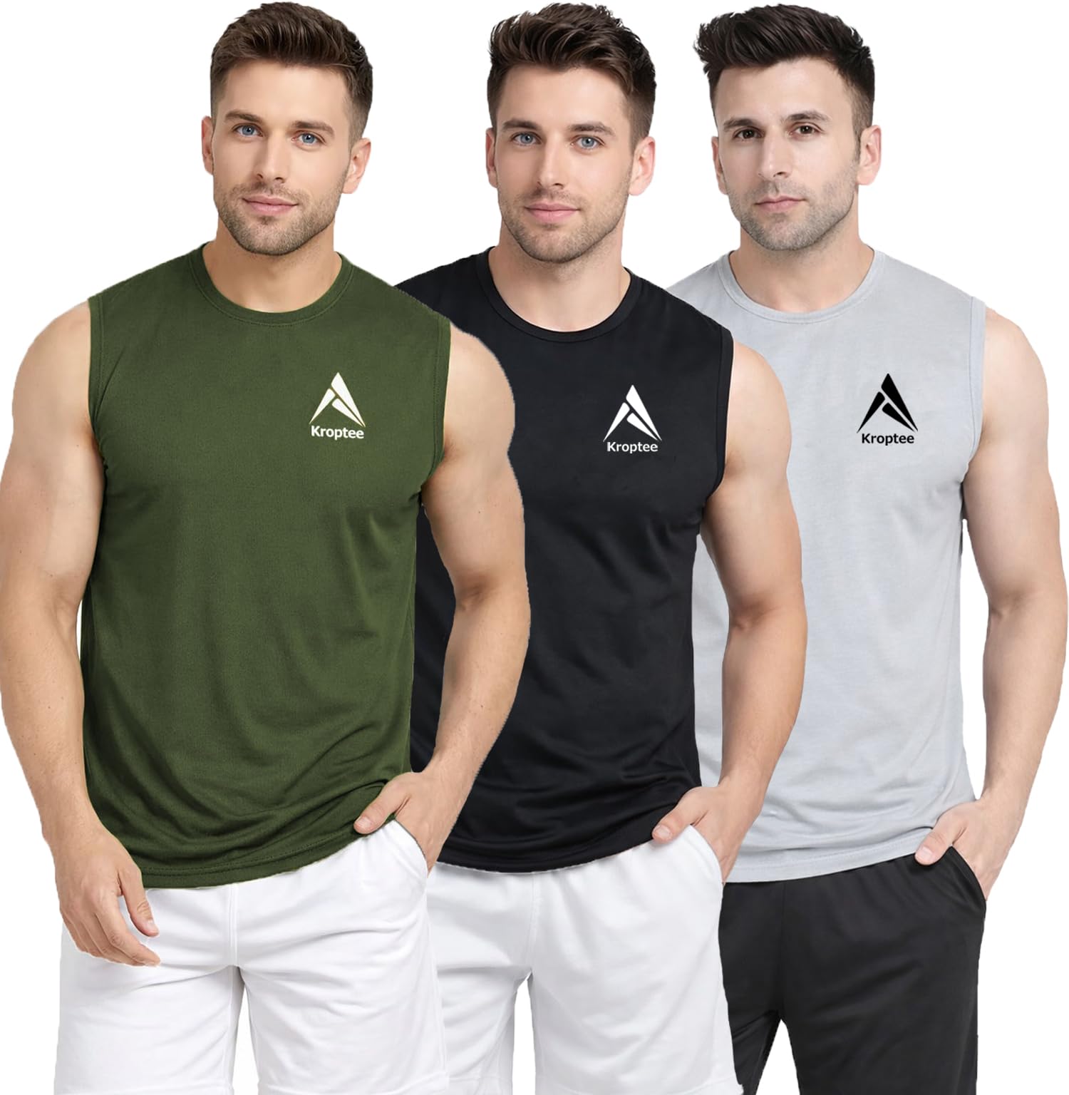 kroptee Stylish Vest for Men | Vest for Boys - Perfect for Gym Workouts,| Men's Tank Top Regular fit|Cotton Combo Pack of 3 Sports Vest-picture-44