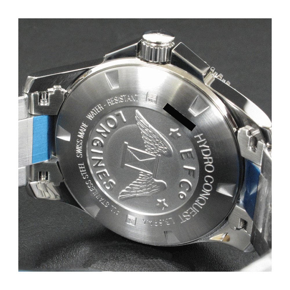 Longines Hydro Conquest Black Dial Stainless Steel Mens Watch