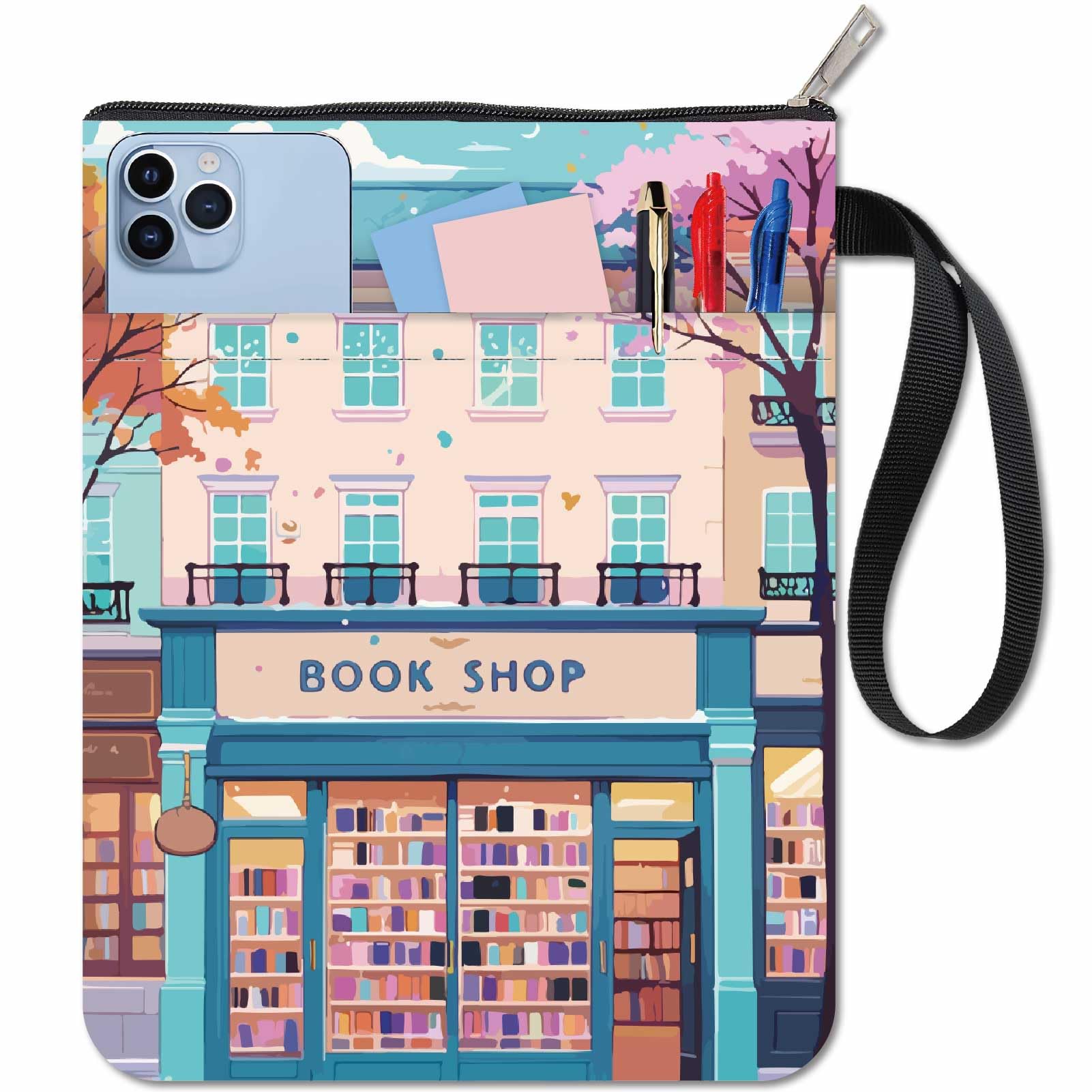 CRASPIRE Bookstore Book Covers Retro Book Sleeve Book Protector for Paperbacks Washable Fabric Cloth Book Cover with Zipper and Extra Sleeve Pocket for Book Lovers Classmate Gifts