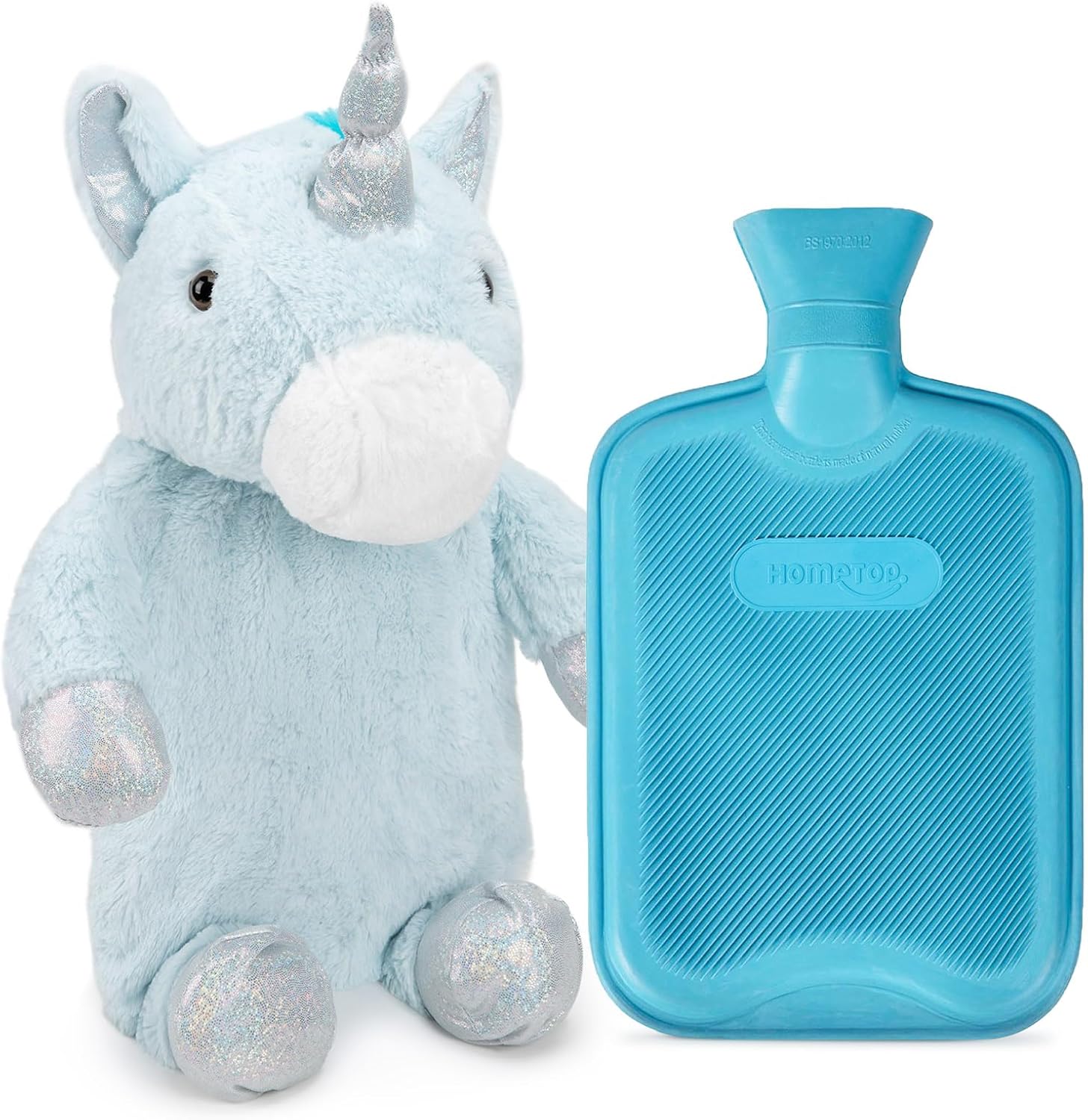 HomeTop Premium Classic Rubber Hot Water Bottle with Cute Unicorn Animal Cover