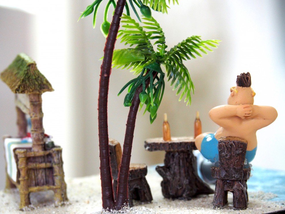 ZauberDeko Geldgeschenk Verpackung Geldverpackung Tiki Bar Paar Urlaub Reise Strand Geburtstag Hochzeit