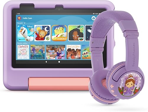 Fire 7 Kids tablet, 7" 16GB (Purple) + Kids Headset