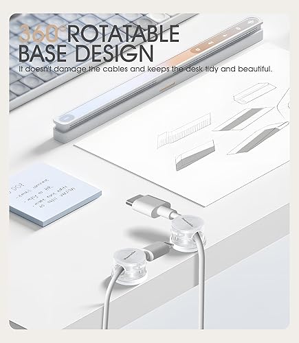 Miniatura 6 de Paquete de 9 clips organizadores de cables de resorte cable de bloqueo giratorio, 2025 último soporte de cable de carga de teléfono Nearockle para