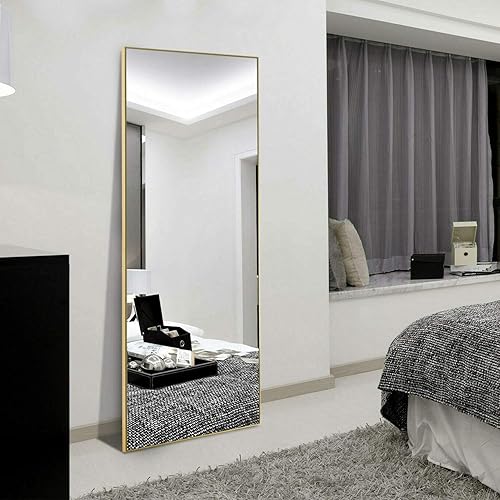Elevens Espejo de pie de longitud completa de 65 x 22 pulgadas, grande, rectangular, espejo de pared para colgar o inclinarse contra la pared para