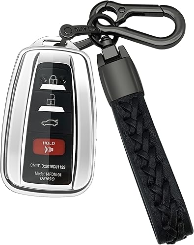 Funda compatible con llavero Toyota, funda con llavero, TPU suave de protección de 360 grados para llave inteligente Camry RAV4 Highlander Avalon