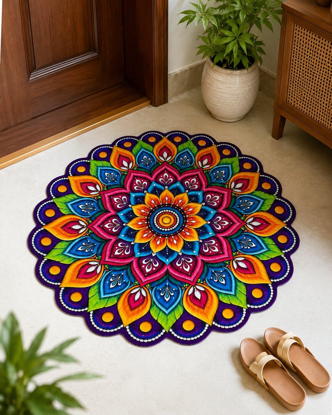 Mandala Floor Mat - Floral Lotus Design FREE SHIPPING -16