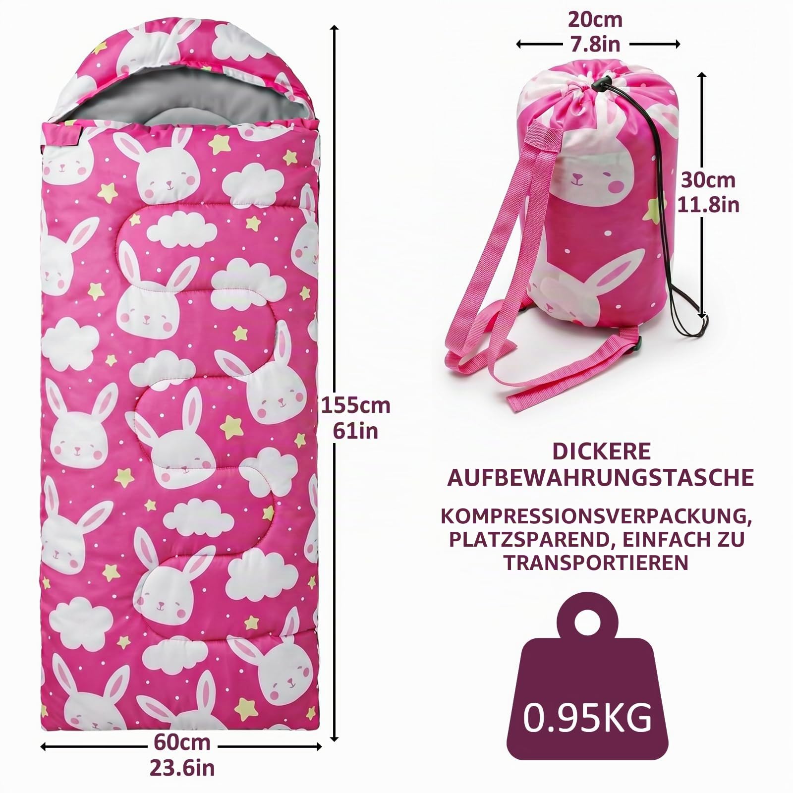 tuphen Kinder-Schlafsäcke – Camping-Schlafsäcke mit Tragetasche – kompakter Schlafsack zum Wandern, Rucksackreisen, 3 Jahreszeiten, warmes und kühles Wetter, leicht, wasserdicht, Outdoor-Reisen