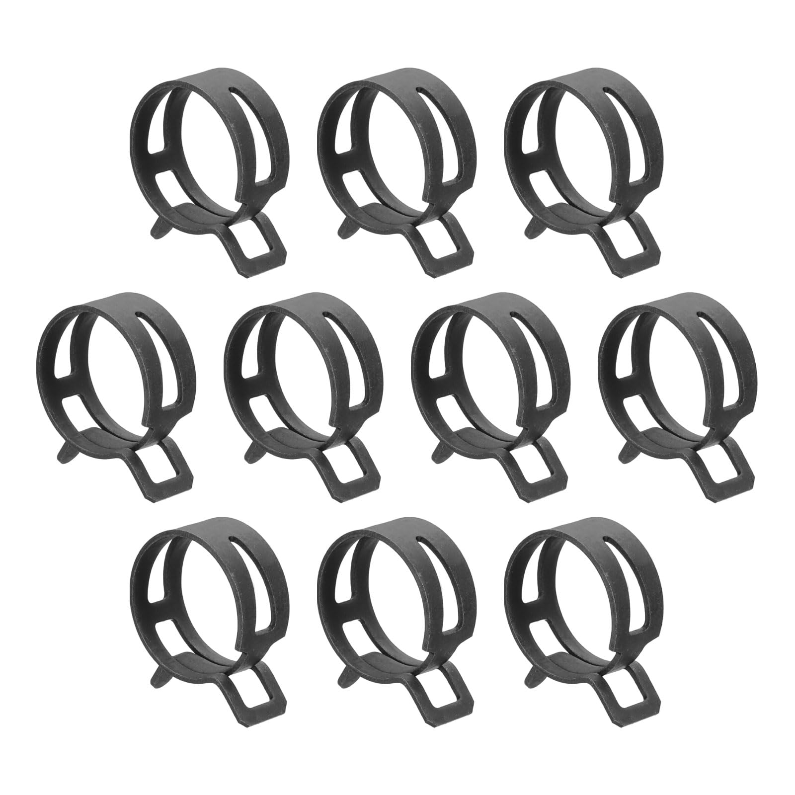 sourcing map 10pcs Spring Band Type Hose Clamps 24mm Fuel Line Hose Spring Clip Silicone Vacuum Hose Pipe Clamp Low Pressure Tube Clip Fastener, Black