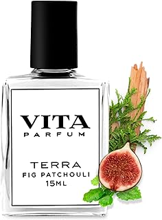 Vita Parfum Fig Patchouli Perfume Oil - Long Lasting, Rich Earthy and Woody Patchouli Scent with Green Moss, Sandalwood and Cedarwood Accents - All Natural Oil Woody Perfume for Women - 15 ml