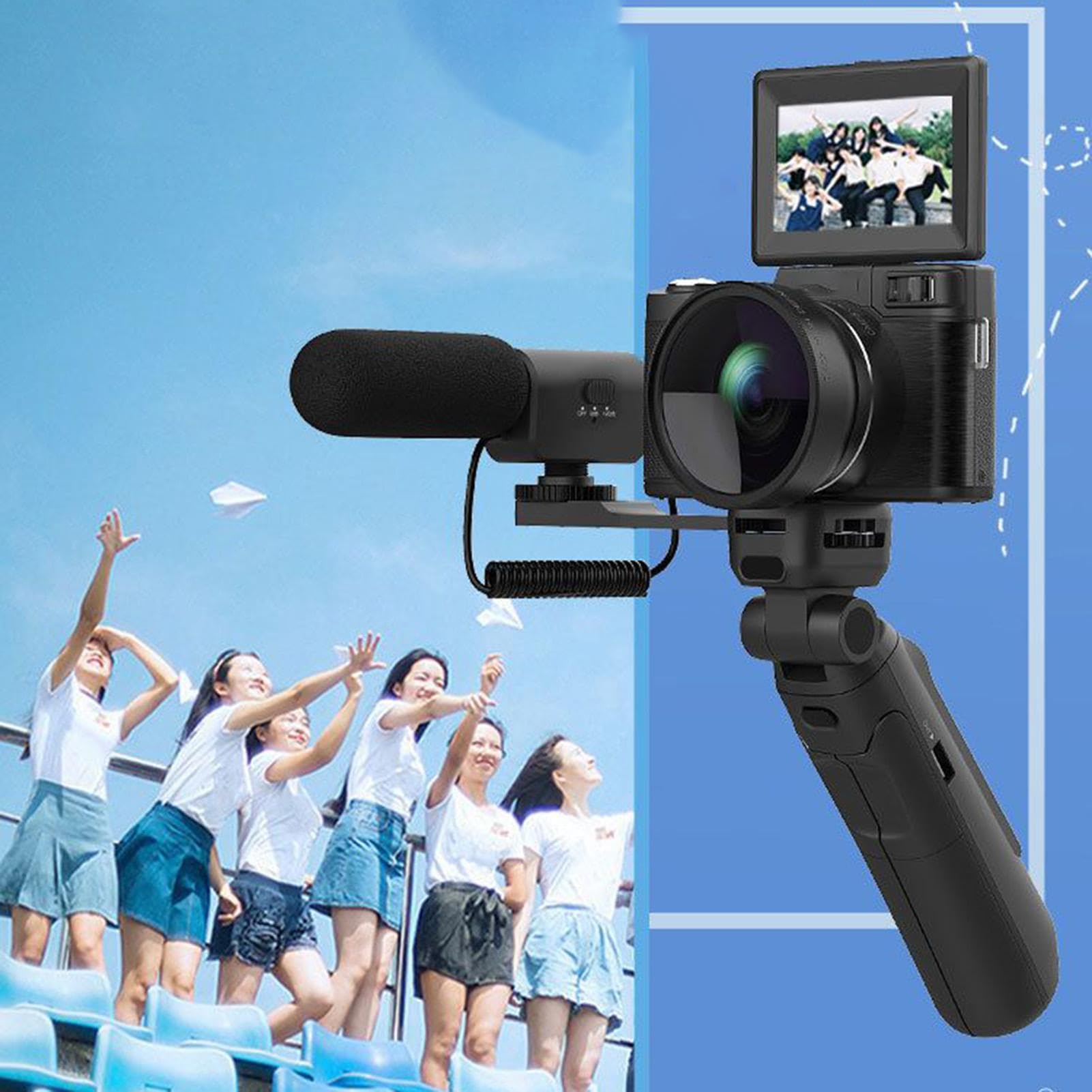 Kamera 4K do fotografii, vlogowanie aparatu cyfrowego 4K Komputerowy aparat | Remot rejestrator wideo anty-wstrząsania, obróć ekran dotykowy, akcesoria do podróży, urządzenia do przesy