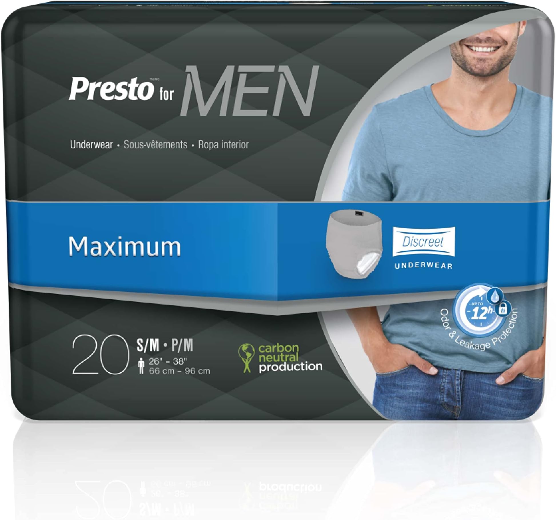 Presto Maximum Discreet Incontinence Underwear for Men