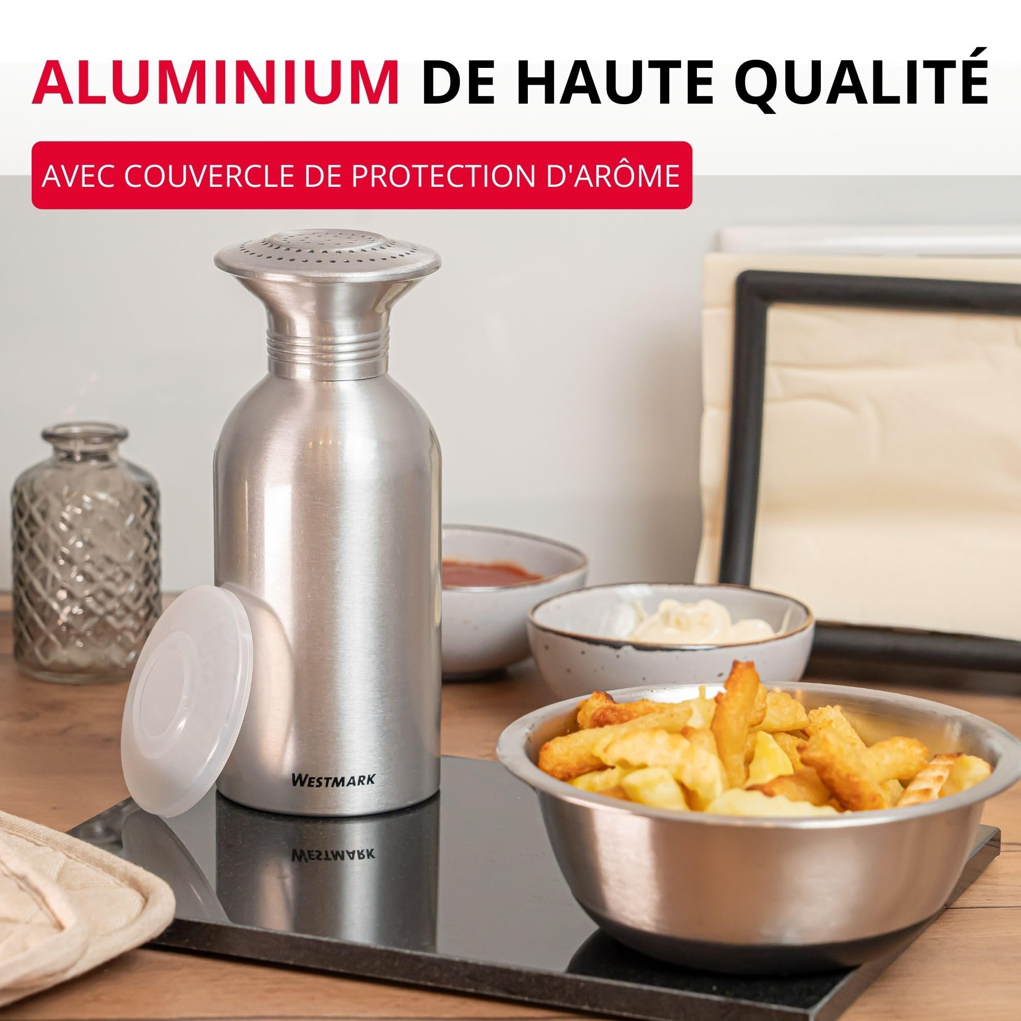 Westmark Salière gastronomique Alpha 500 ml – Idéal comme salière à épices pour la restauration et les grandes cuisines, sel et sucre – Acier inoxydable Westmark Salière gastronomique Alpha 500 ml – Idéal comme salière à épices pour la restauration et les grandes cuisines, sel et sucre – Acier inoxydable