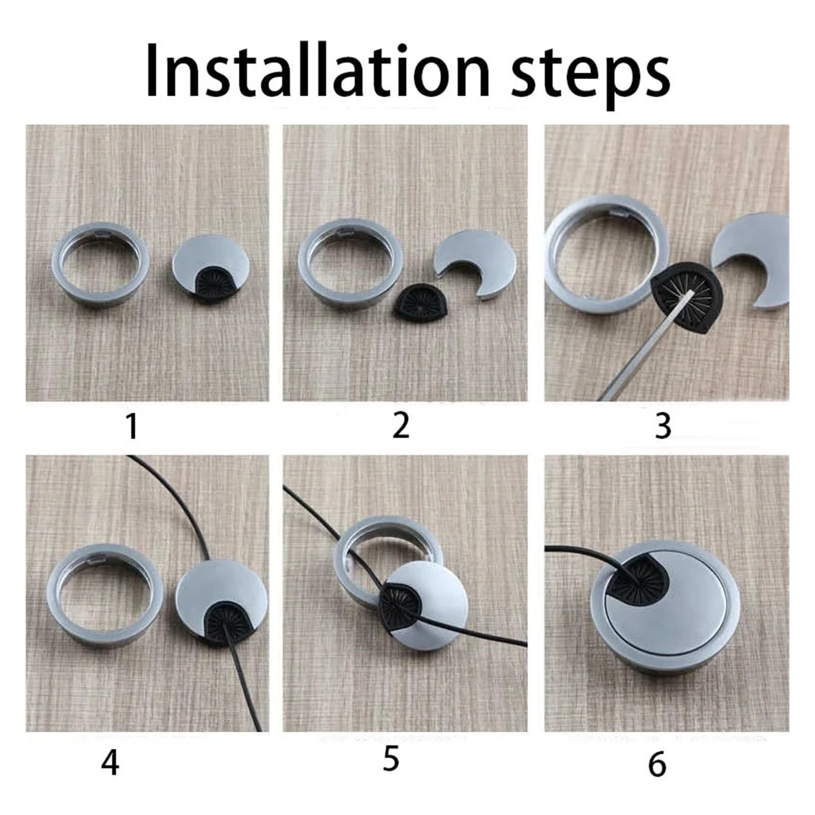 1/2/4/8 szt. blacha na biurko ze stopu cynku 50/53/60/80 mm osłona na kabel do organizera (50 mm zielony brąz, 4 szt.)
