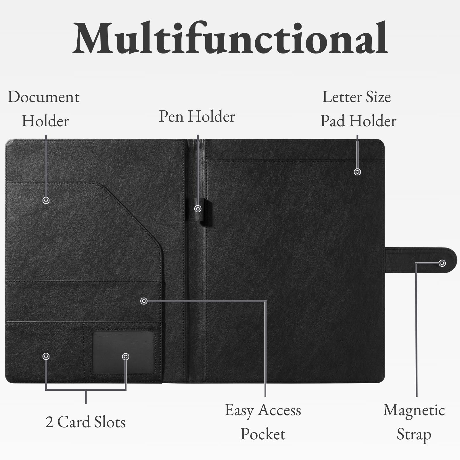 Mymazn Padfolio Portfolio Folder, Faux Leather | Ubuy - View #6