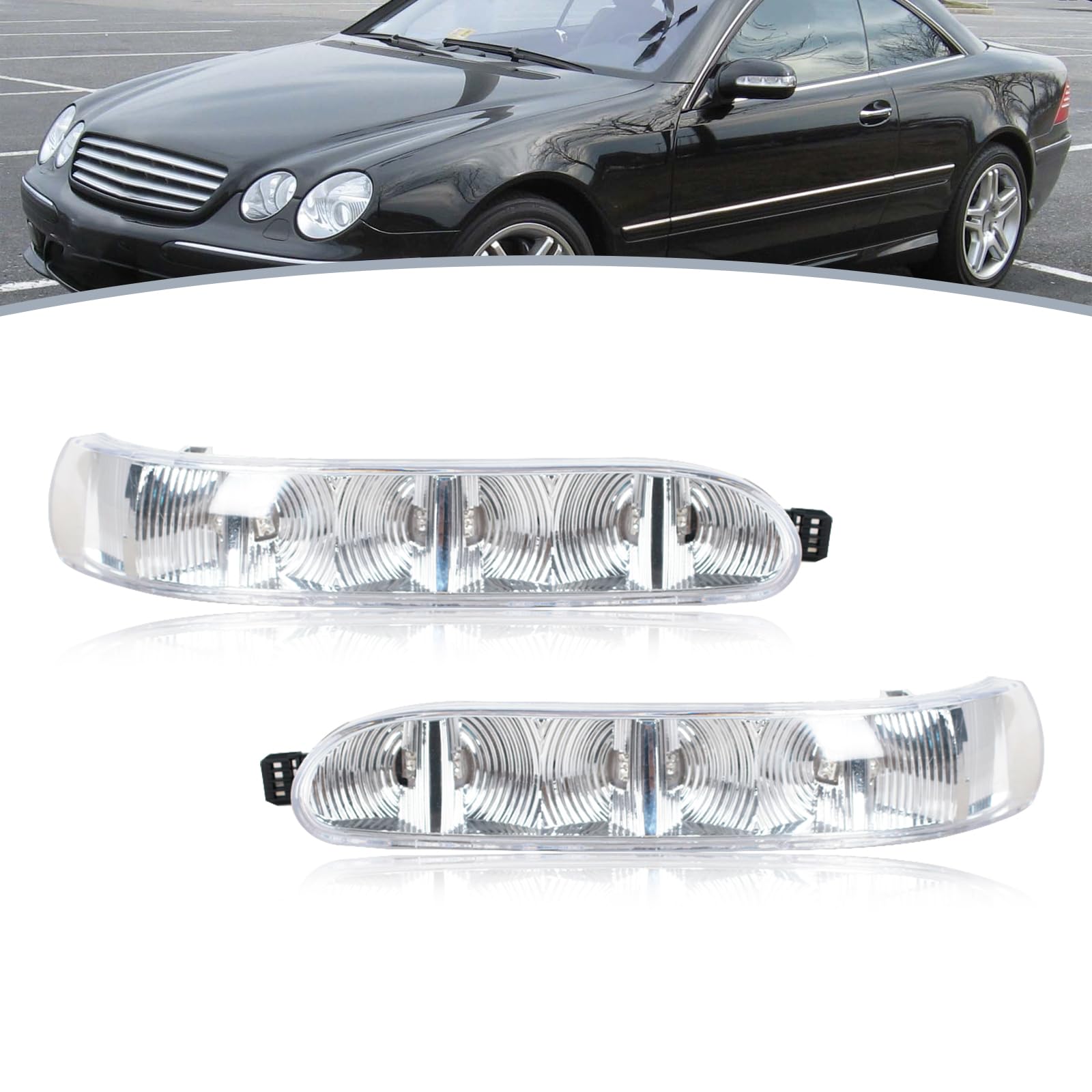 Pair Of Side Mirror Turn Signal Indicators – Fits Mercedes R-Class W251 2006-2010 (Driver & Passenger)